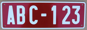 plaque d'imatriculation ABC 123